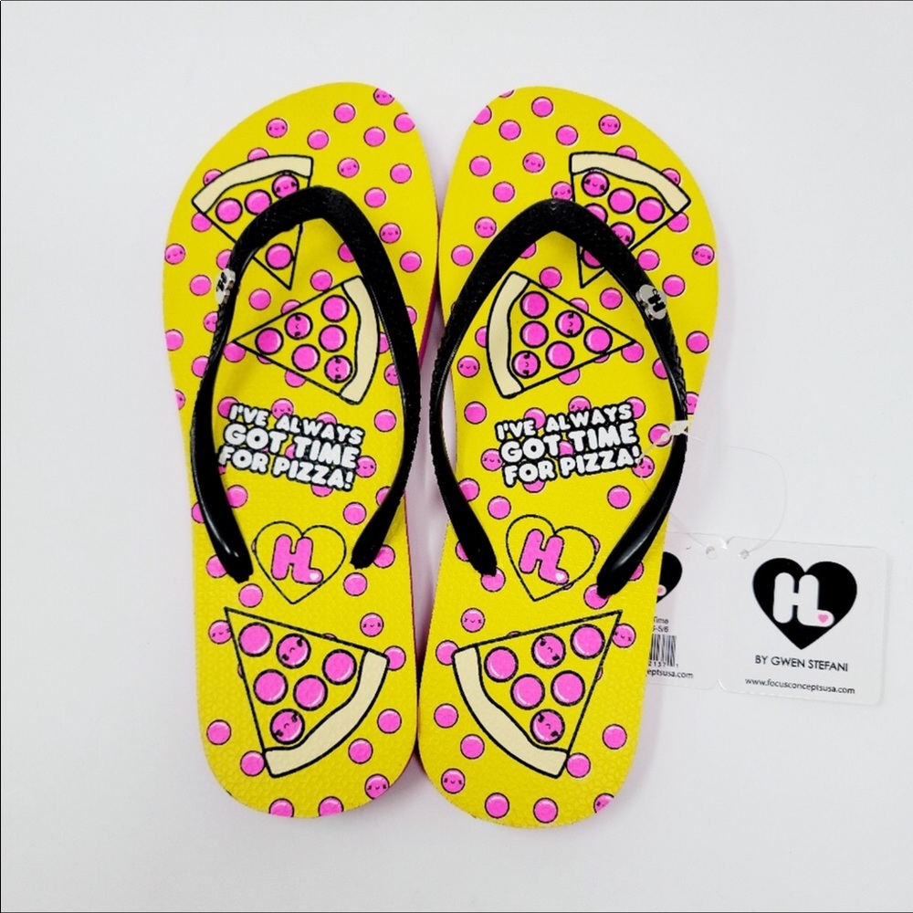 Harajuku Lovers Flip Flops Always Time for PIZZA